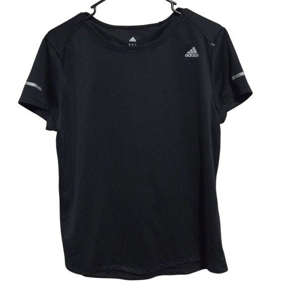 Adidas Black Climalite Shirt Womens Size XL Athletic Fitness Short Sleeve Top - Picture 1 of 3